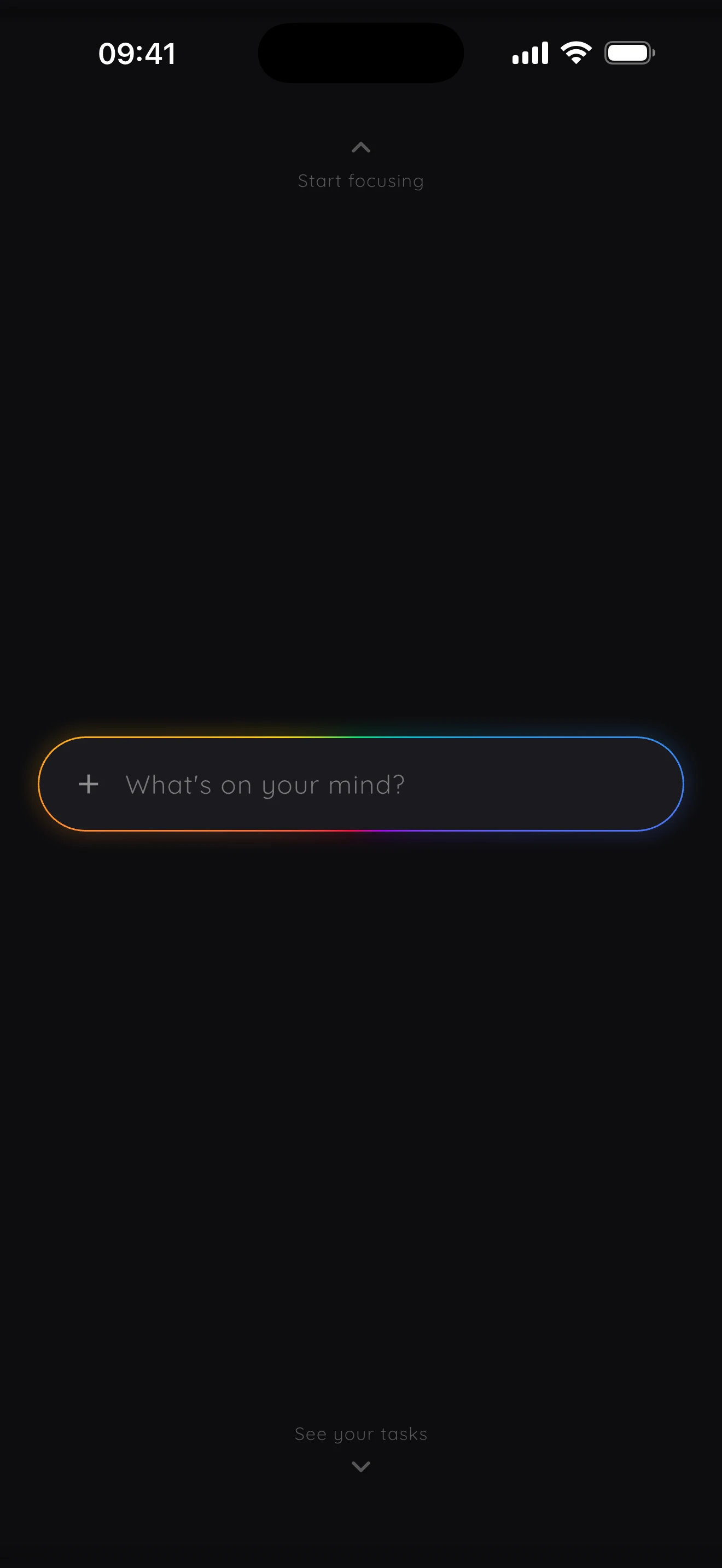 Podomodo capture screen with the rainbow 'What's on your mind?' field